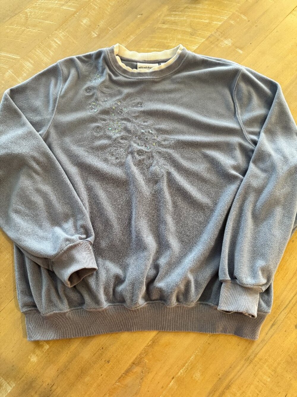 Vintage Alfred Dunner Fleece Sweatshirt | Periwinkle Blue Sequined Winter